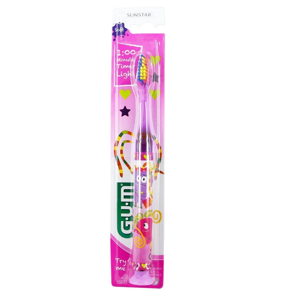 SUNSTAR Gum 903 Light-Up Μωβ Παιδική Οδοντόβουρτσα Μαλακή Με Φωτεινή Ένδειξη, 1 τμχ 1